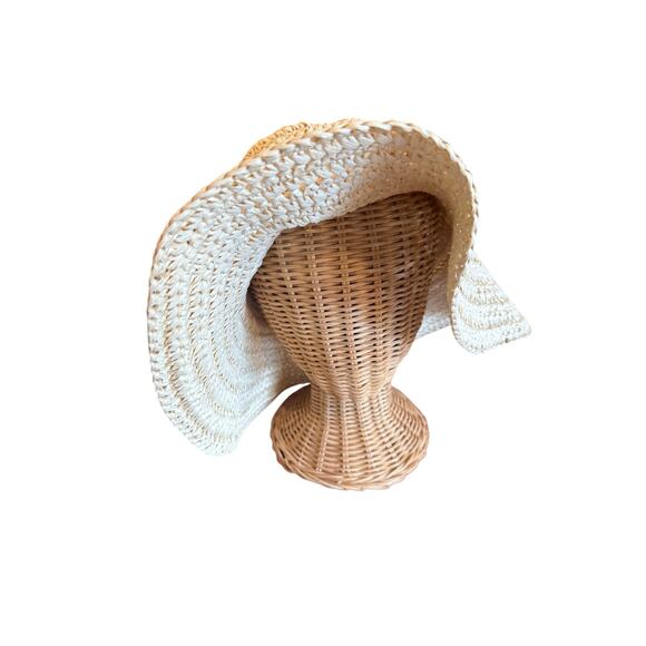 COS Natural Straw Wide Brim Sun Hat Women’s Size M/L - Picture 4 of 11